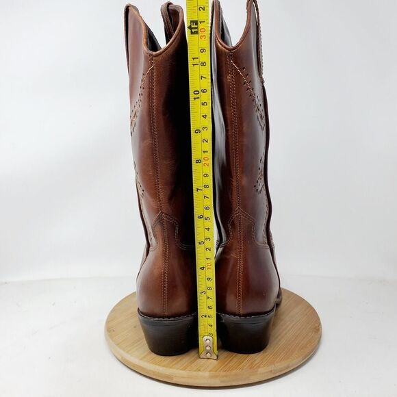 Matisse Boots Womens 9.5 Tall Brown‎ Leather Tooled Flower Western Boho Shoes - Picture 9 of 12